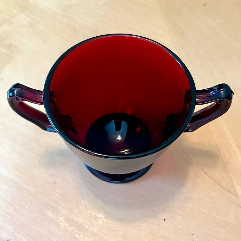 Vintage Anchor Hocking Royql Ruby Red Open Sugar Dish